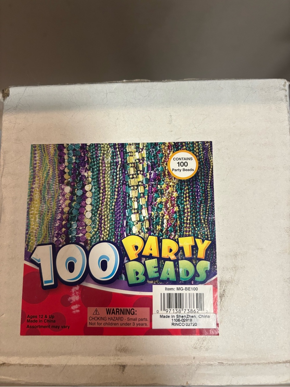 100 Pack Multicolor Party Beads Necklace String - Party Beads